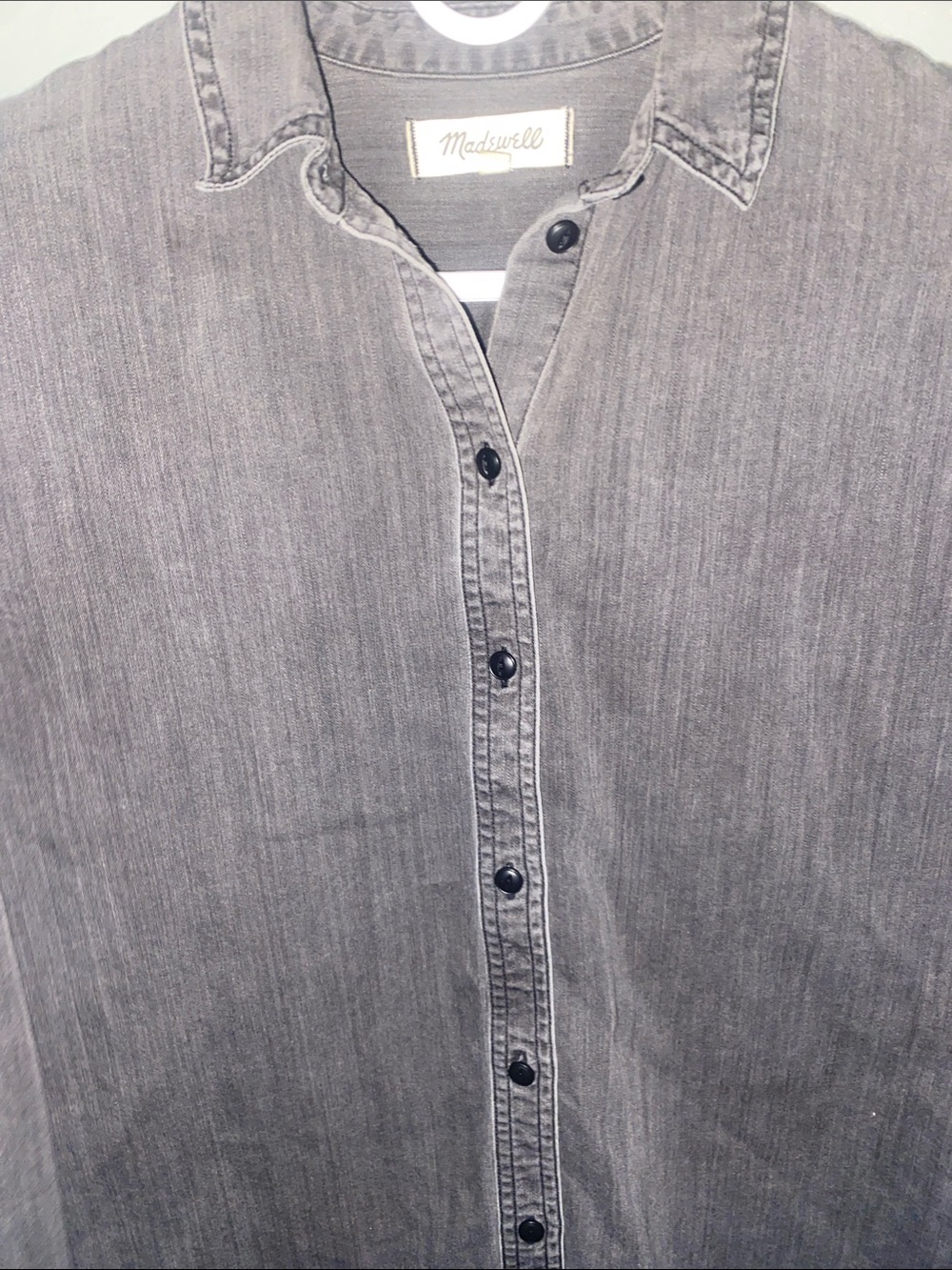 Madewell faded black denim chambray button up - Picture 5 of 6